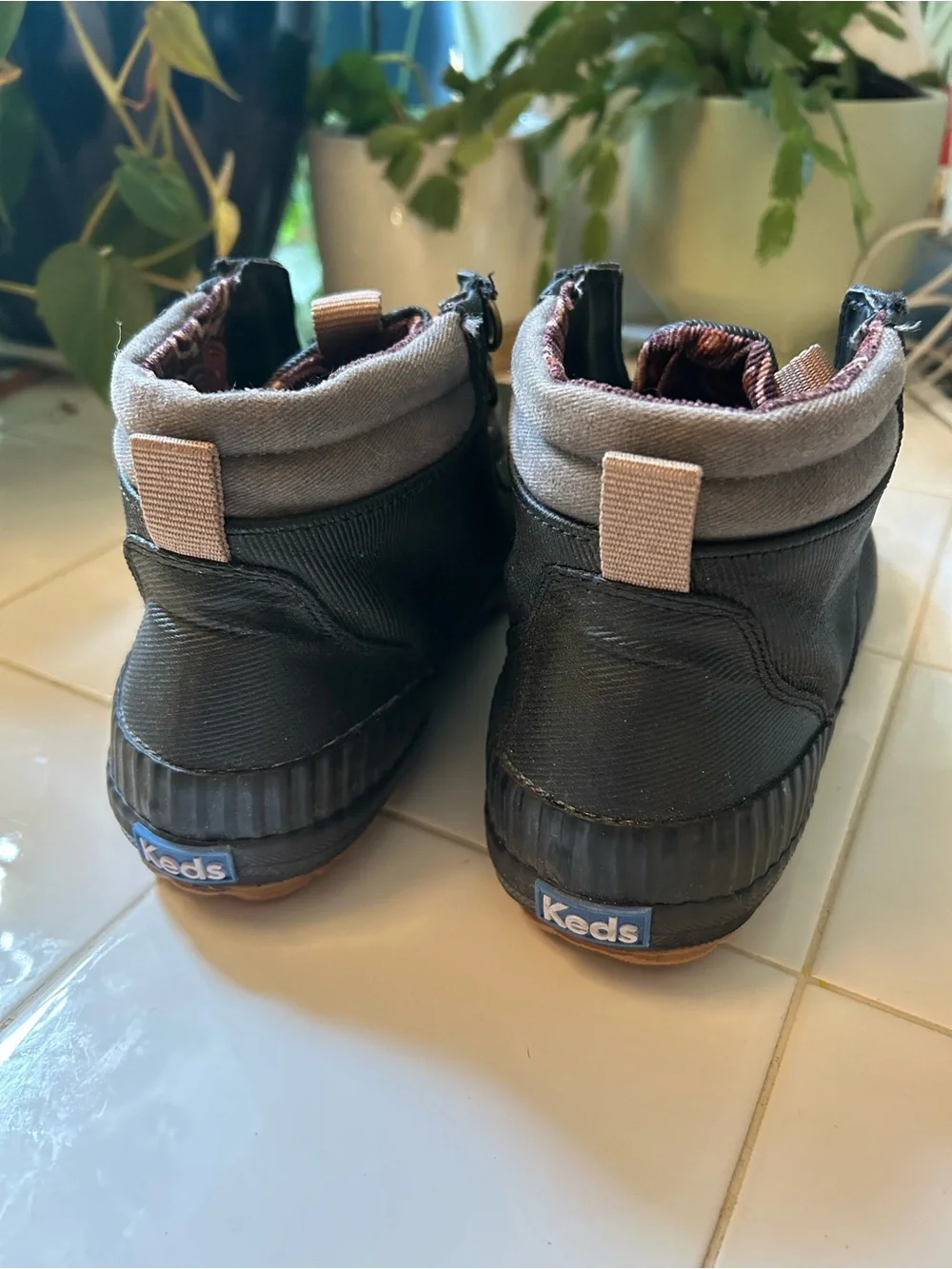 Keds Black RainBoot with Brown Accents